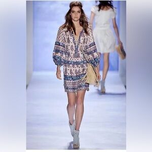 Rebecca Taylor Dress Sz 2 Silk Mini Bohemian Rave Mini Runway 2016